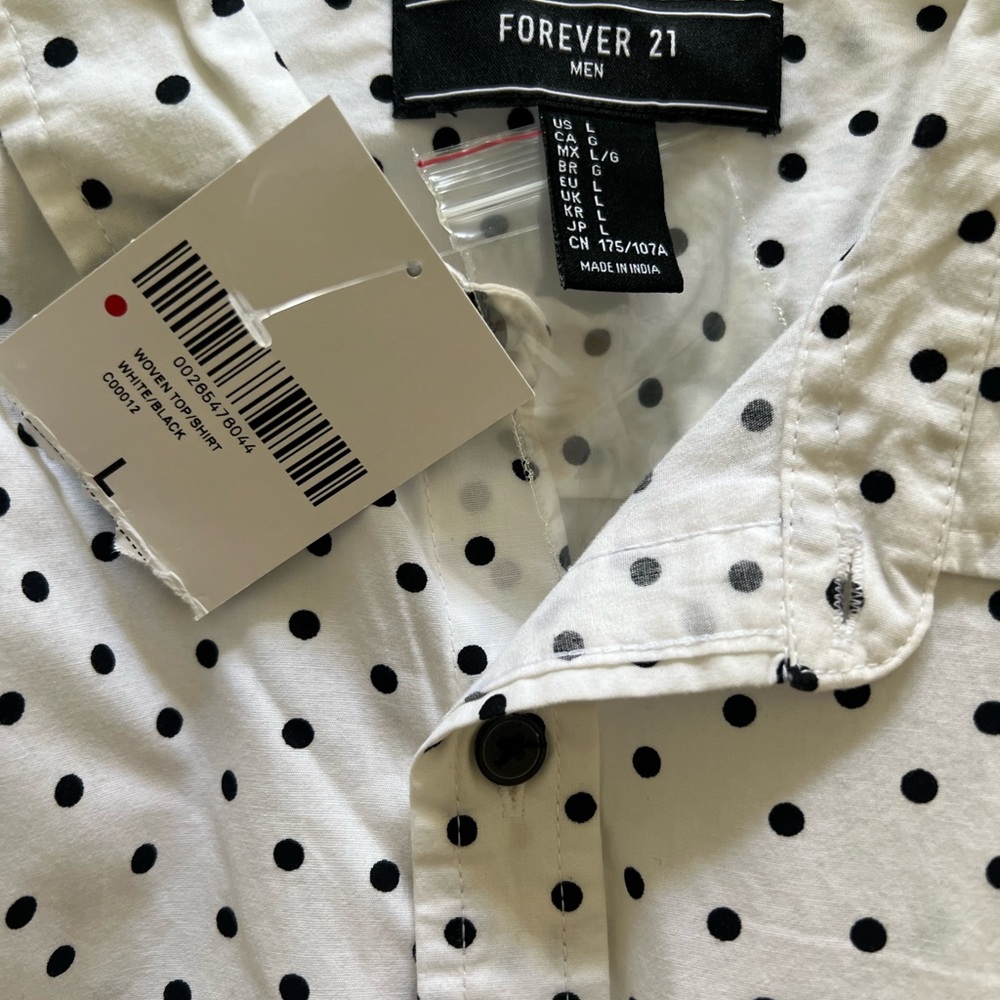 Men’s polka dot button down shirt